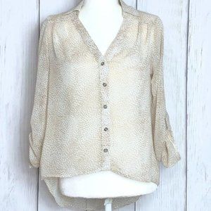 Sheer animal print blouse